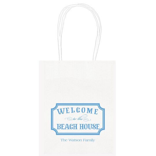 Welcome to the Beach House Sign Mini Twisted Handled Bags